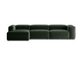 Coltar stanga 4 locuri, Bergamo, Cosmopolitan Design, 344x152x70 cm, tesatura structurata, verde muschi