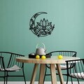 Decoratiune de perete, Flower Moon, Dimensiune: 70 x 70 cm, Negru