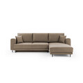 Coltar extensibil dreapta 4 locuri ELTAP, RT-20NU, Dalia, 289x190x95 cm, lemn/poliester, maro deschis