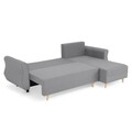 Coltar extensibil cu lada si sezlong interschimbabil, Lecce, L.230 l.76/140 H.90, stofa, gri deschis