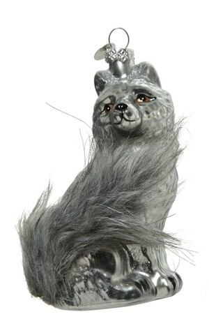 Glob Fox, Decoris, 7x6x13 cm, sticla, gri