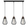 Lustra Fetiye N-1113, Noor, 65 x 112 cm, 3 x E27, 100W, negru
