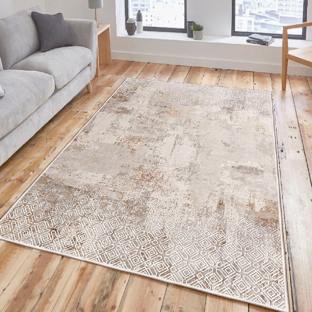 Covor Woosonıl059 160x230 cm Bumbac Crem