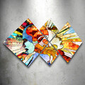 Set 4 tablouri decorative, 4MDF1021939786, MDF, Imprimat UV, Multicolor