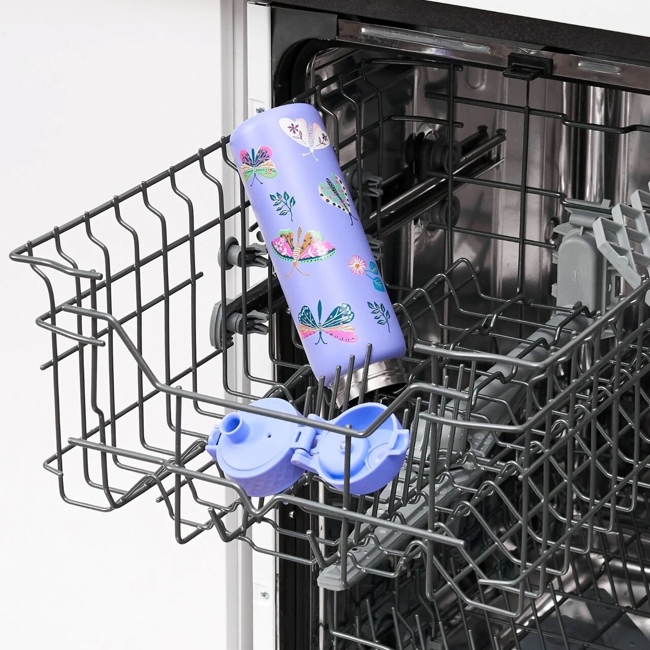 Sticla apa Slim, inox, 500ml, Butterflies - Ion8 - imagine 9