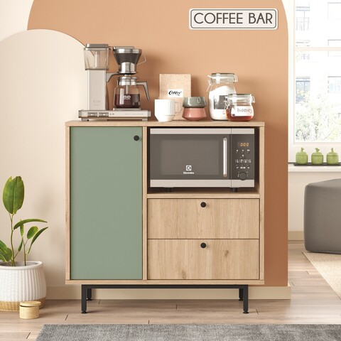Dulap multifunctional, Locelso, RE1-SY, Stejar / Verde