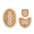 Set covoraș de baie (3 bucăți), Alanur Home, Queen, Poliester, Maro deschis