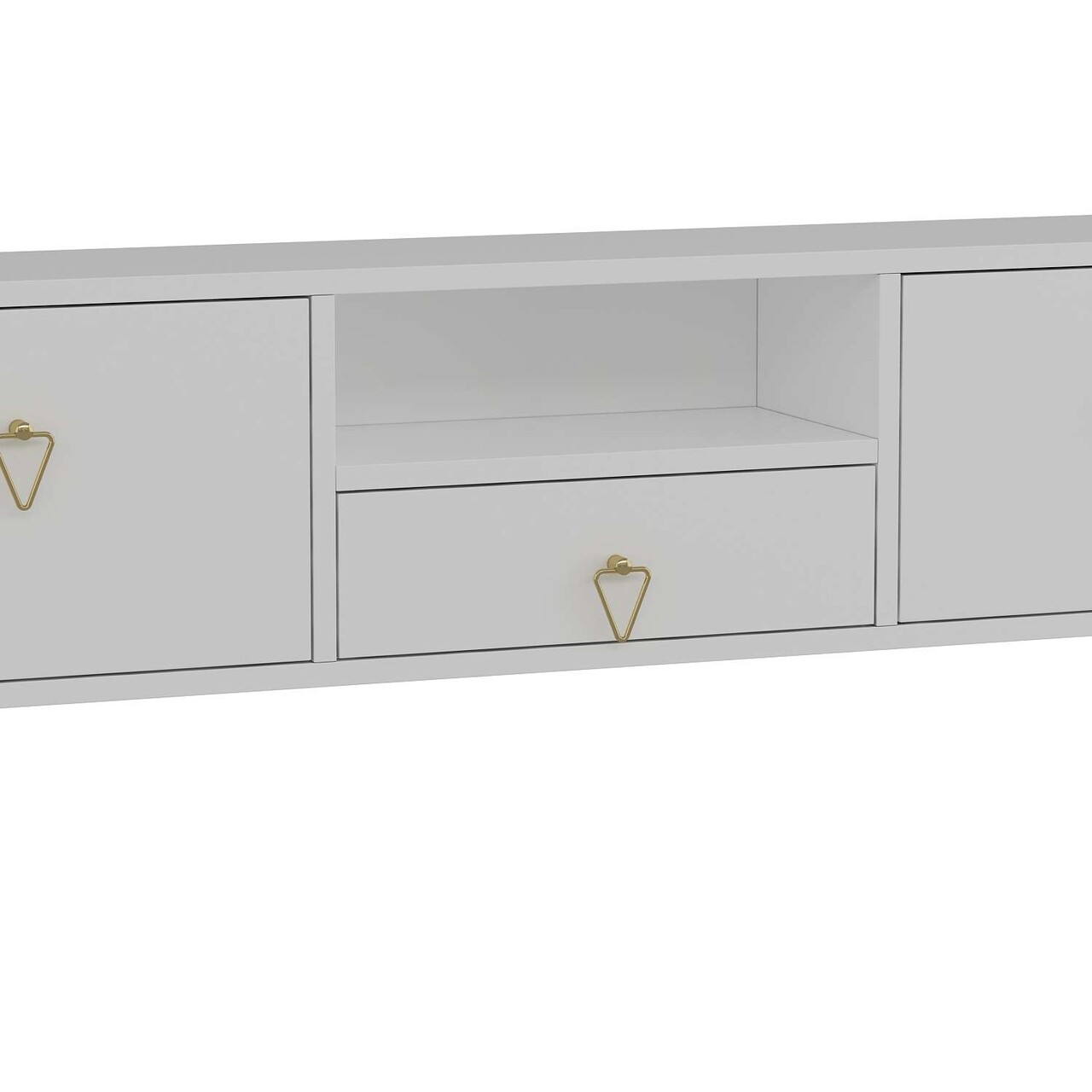 Comoda TV, Hanah Home, 1303-DROP-1, 140x30x30 cm, PAL , Alb/Auriu - view 6