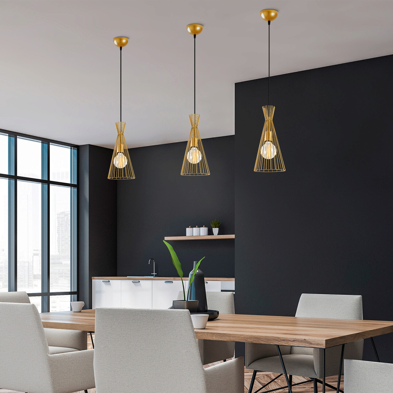 Lustra, Alby, 525NOR1602, Metal, Auriu - 1 | YEO