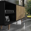 Comoda TV, Cordelia, FRN-9002-3, Lemn / Negru / Pin Atlantic