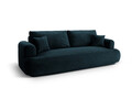 Canapea extensibila 3 locuri, Ella-120, Micadoni Home, 253x108x94 cm, catifea, petrol inchis