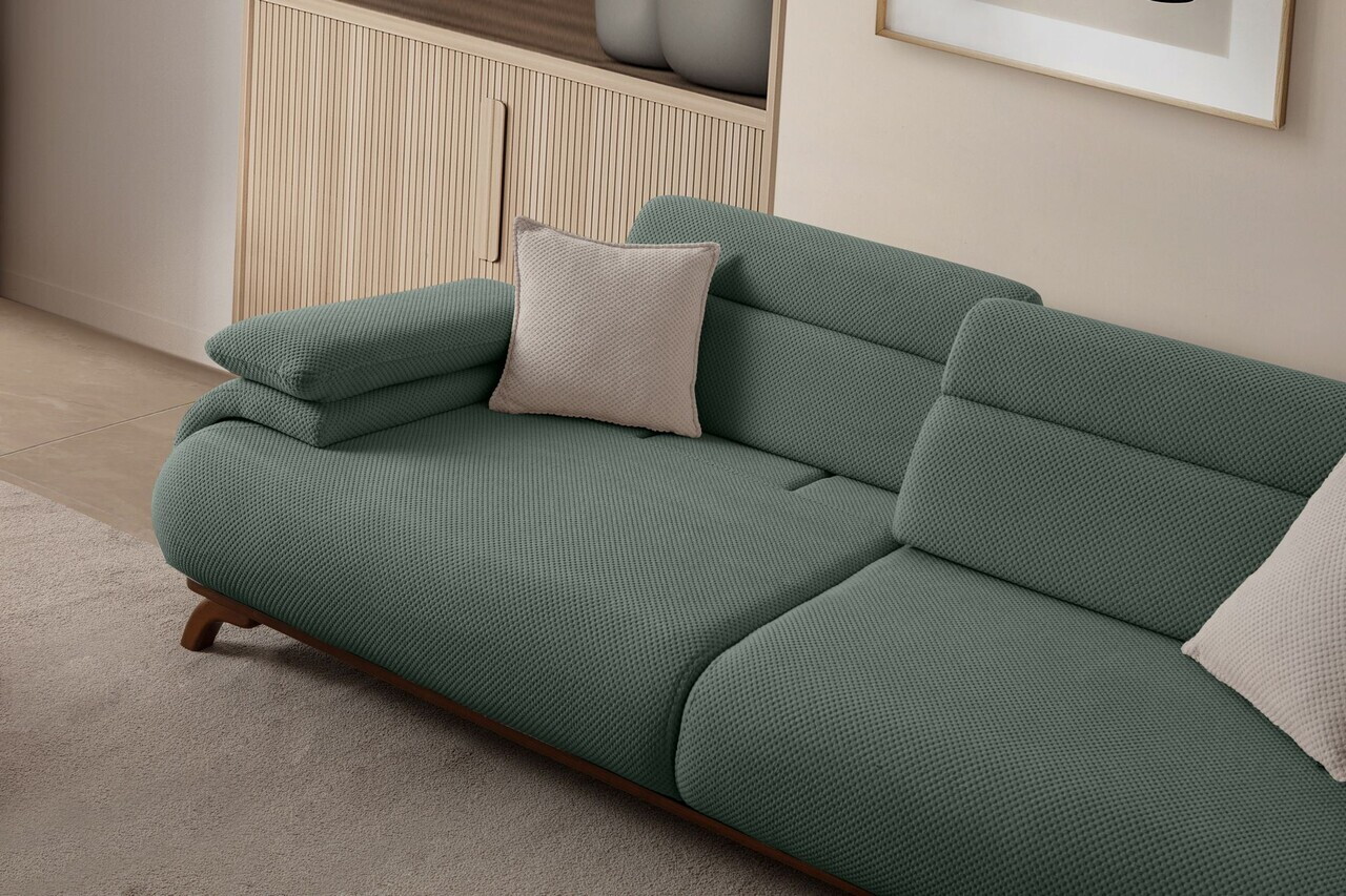 Canapea 3 locuri, Atelier del Sofa, 752EST1148, Lemn de carpen/PAL melaminat, Verde - view 4