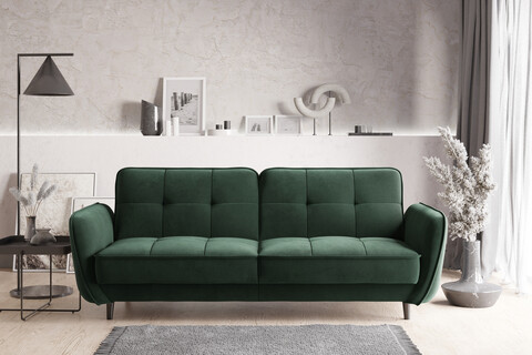 Canapea extensibila 3 locuri ELTAP, SO-BEL-35LO, Bellis, 220x90x83 cm, lemn/poliester, verde inchis