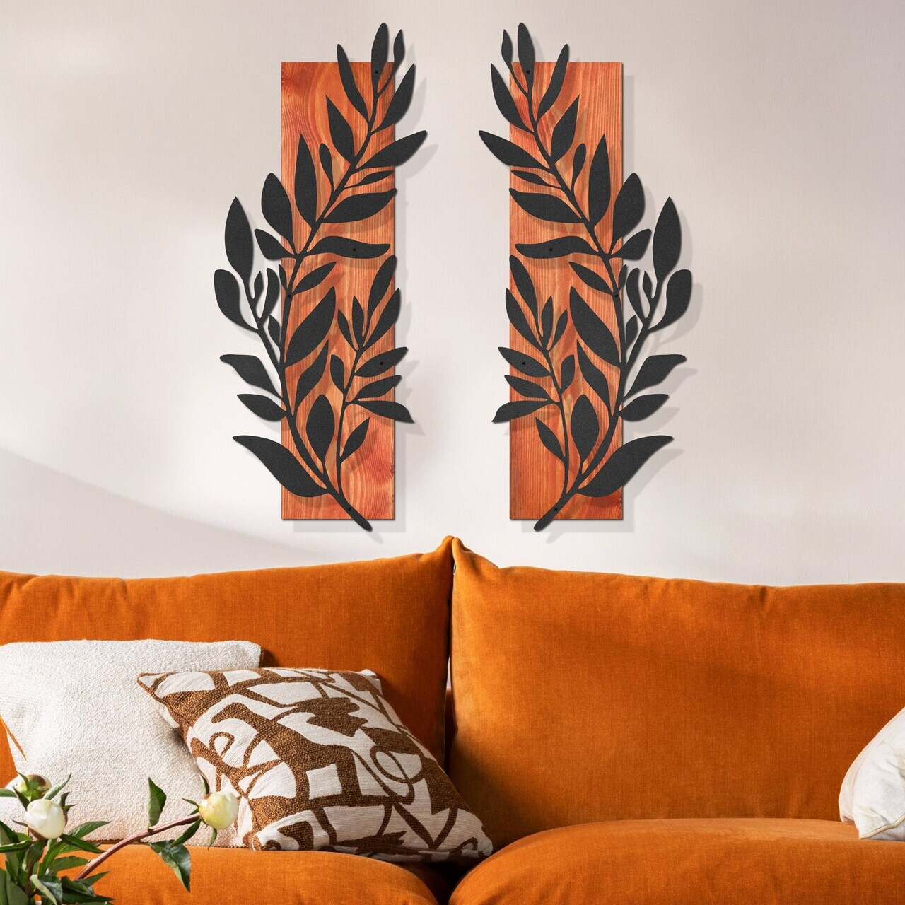 Decoratiune de perete, Olivia, Cadru: Lemn (Grosime: 2 cm), Roșu/Negru — imaginea 3