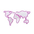 Lampa de perete World Map, Neon Graph, 66x38x2 cm, roz