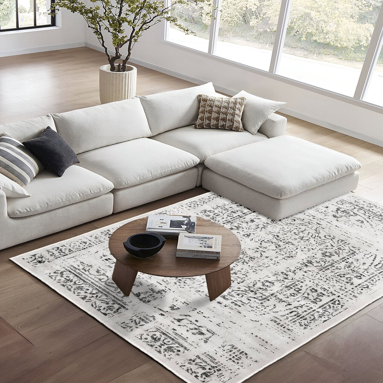 Covor Kece-Fr121 100x200 cm Poliester Gri