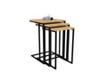 Set masute 3 piese, Puqa Design, Roma, PAL, Safir / Negru
