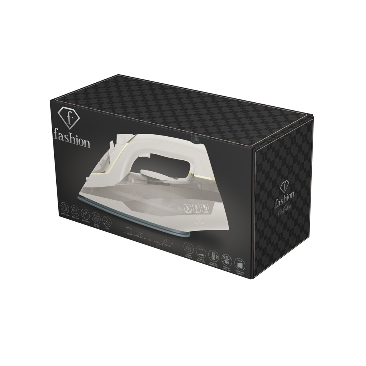 Fier de calcat Fashion TV, Matte Cream-Gold, 2400W, 280 ml, invelis ceramic, crem - imagine 13
