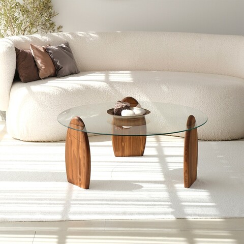 Masuta de cafea, Neostill, Surf, Castaniu / Transparent
