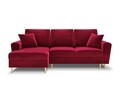 Coltar extensibil stanga 4 locuri, Moghan, Micadoni Home, GL, 241x145x88 cm, catifea, rosu