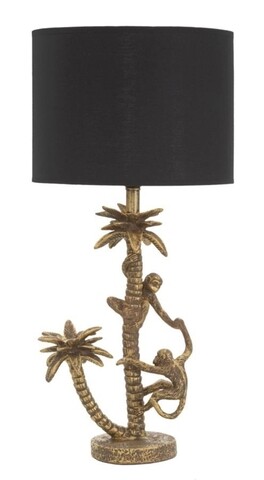 Lampa de masa palm, mauro ferretti, 1 x e27, 40w, Ø 28x61 cm, negru/auriu
