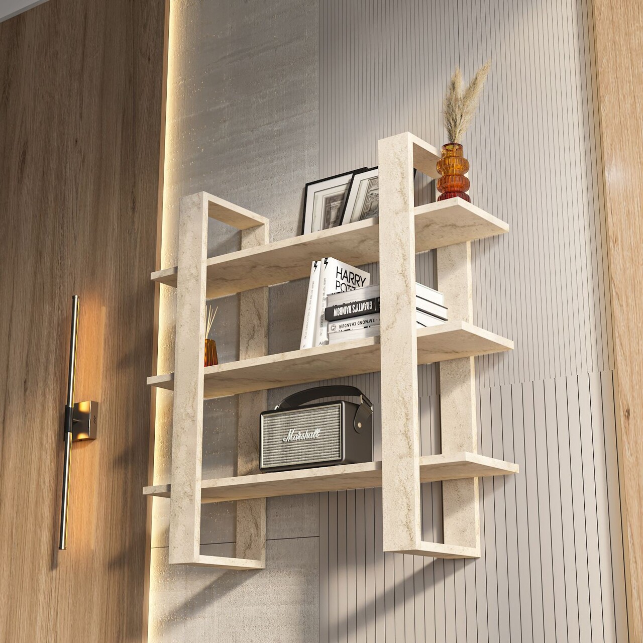 Raft de perete, Zena Home, Suno, Travertin - 1 | YEO