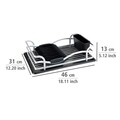 Scurgator de vase cu suport pentru tacamuri Drip, Wenko, 46x31x13 cm, aluminiu/polipropilena, argintiu mat/negru