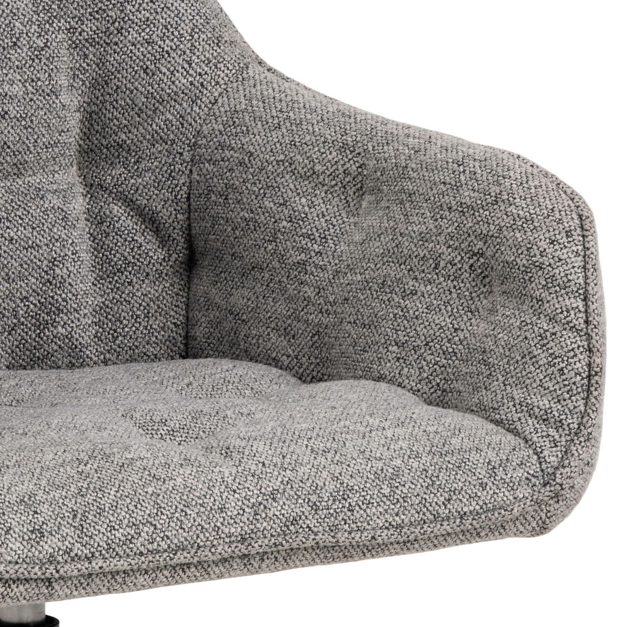 Scaun Brooke, Actona, 57x54.5x82 cm, rotativ, tesatura Boucle/otel, gri - view 2