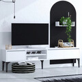 Comoda TV, Emerald, Cordelia, 180x50x30 cm, Alb