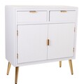 Bufet inferior Creaciones Meng, 80x36.5x85.5 cm, MDF, alb/auriu