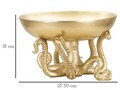 Statueta / figurina decorativa cu tava Octupus, Mauro Ferretti, 30x18 cm, polirasina, auriu