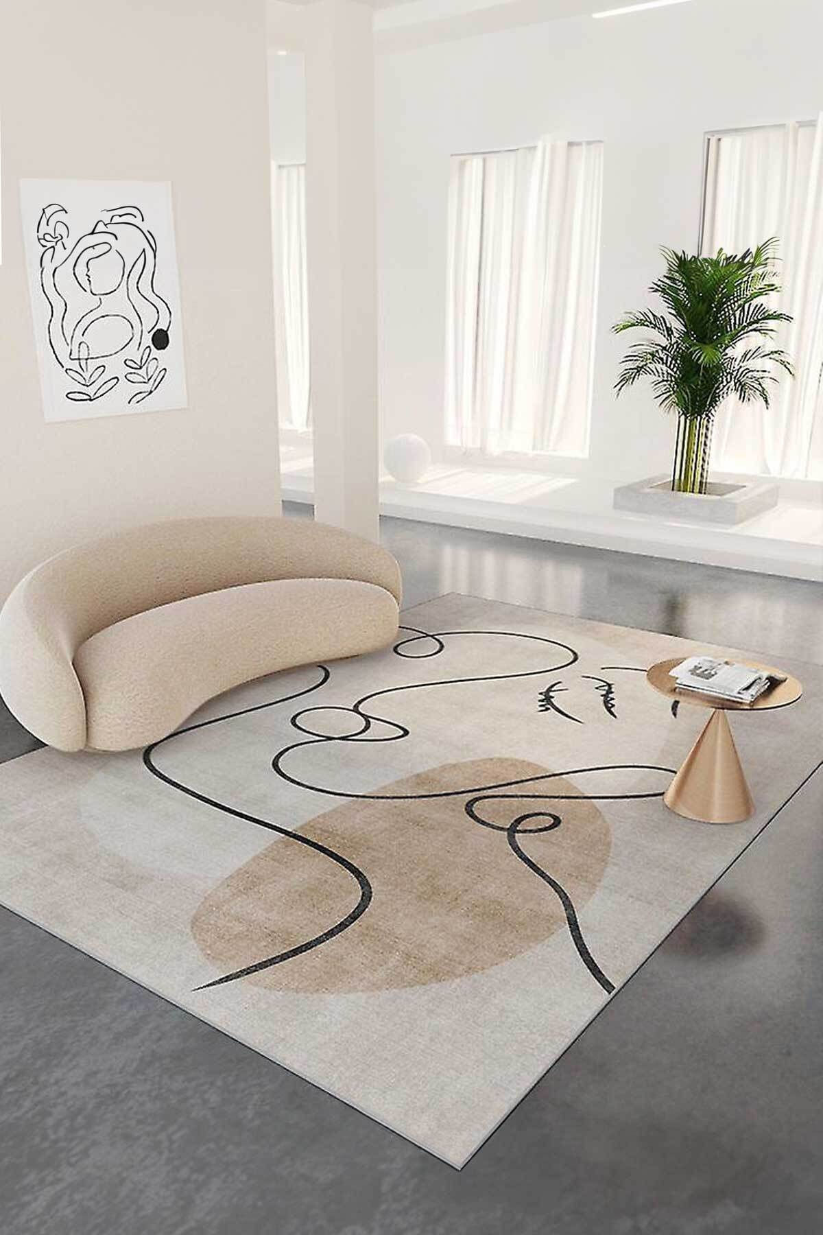 Covor, CLR-7216-20, 120x250 cm, Poliester, Bej