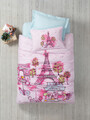 Lenjerie de pat pentru o persoana Young, Corisa v2 - Pink, Cotton Box, Bumbac Ranforce