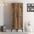Dulap pentru haine, Hommy Craft, Kumsal SS, 80x47.5x201.4 cm, PAL, Maro