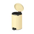 Cos de gunoi cu pedala, Brabantia, NewIcon Mellow Yellow, 20 L, 38x29x46.7 cm, otel, galben pastel