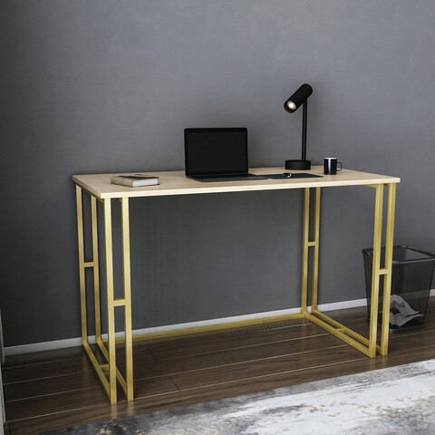 Birou, retricy, kane, 120x60x74.8 cm, pal, aur / stejar