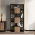 Corp biblioteca, Zena Home, Monaco, Negru / Nuc deschis