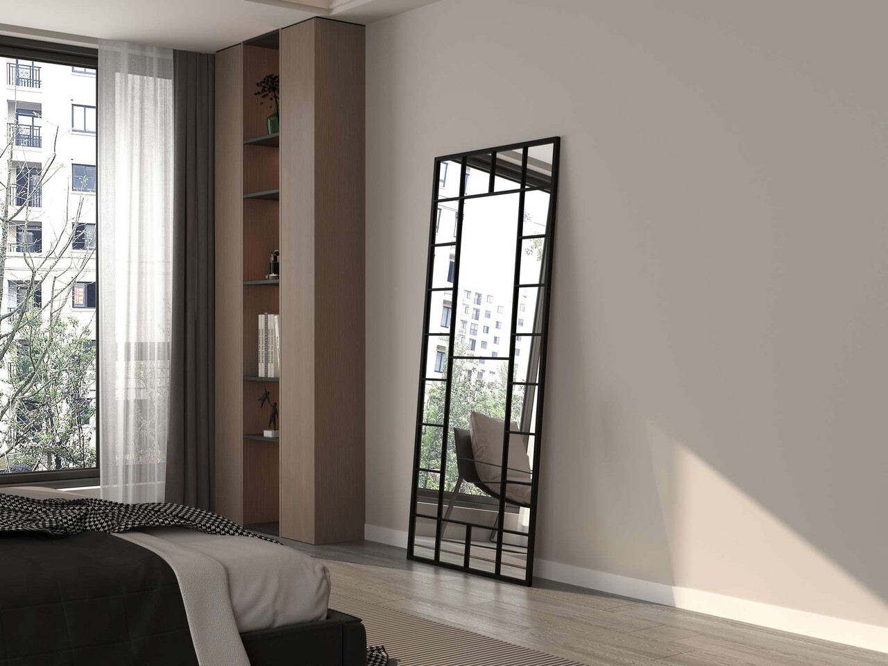 Oglinda Cheval Hanah Home Boxia 80x180 cm Metal Negru