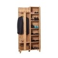 Dulap cu pantofar, cuier si oglinda Garmanto 90 - Atlantic Anthracite, Vella, 90x36x192 cm