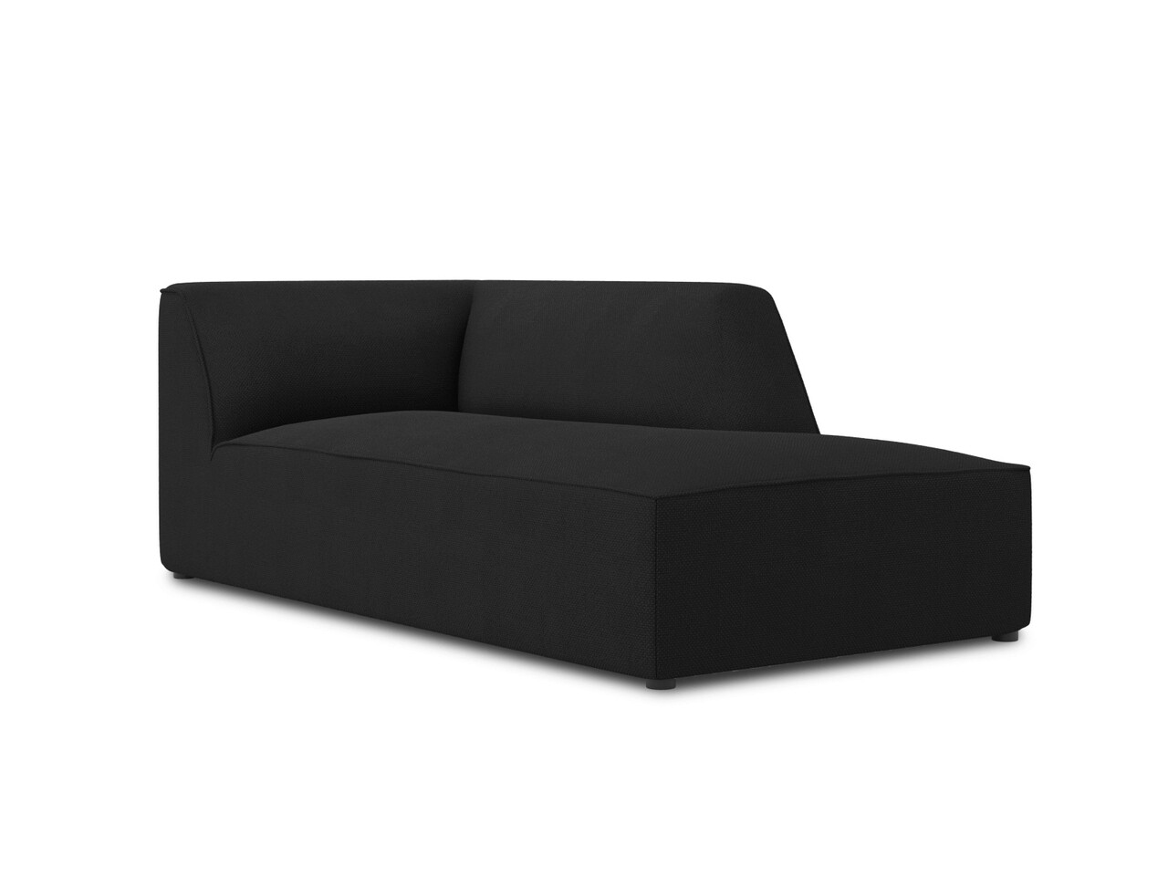 Sezlong living dreapta 1 loc, Ruby, Micadoni Home, BL, 180x93x69 cm, poliester, negru - 1 | YEO