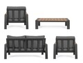 Set mobilier pentru gradina / terasa 4 piese, Einar, Bizzotto, gri carbune