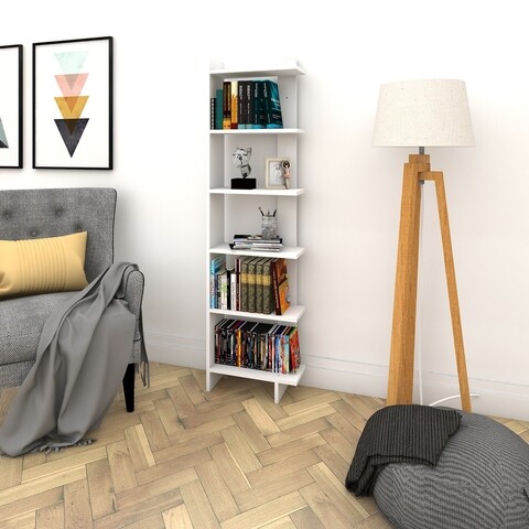 Biblioteca order, elegance, 47x21x170 cm, alb