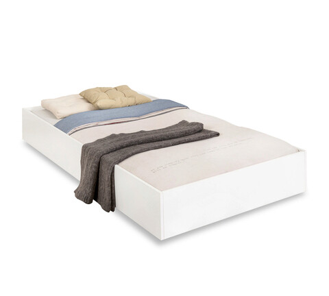 Pat extensibil, Çilek, white pull-out bed (90x190 ), 93.2x24x194.5 cm, multicolor