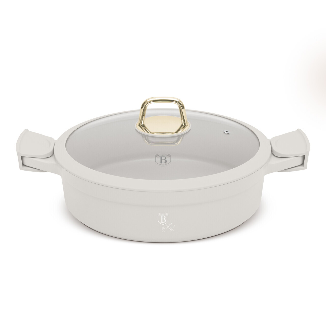 Oala cu capac Berlinger Haus, Sahara, 28 cm, 4.2 L, fonta, crem mat - imagine 5
