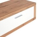 Mobilier living cu LED, 4 piese, Munchen, 290 x 48 x 195 cm, PAL, alb/stejar