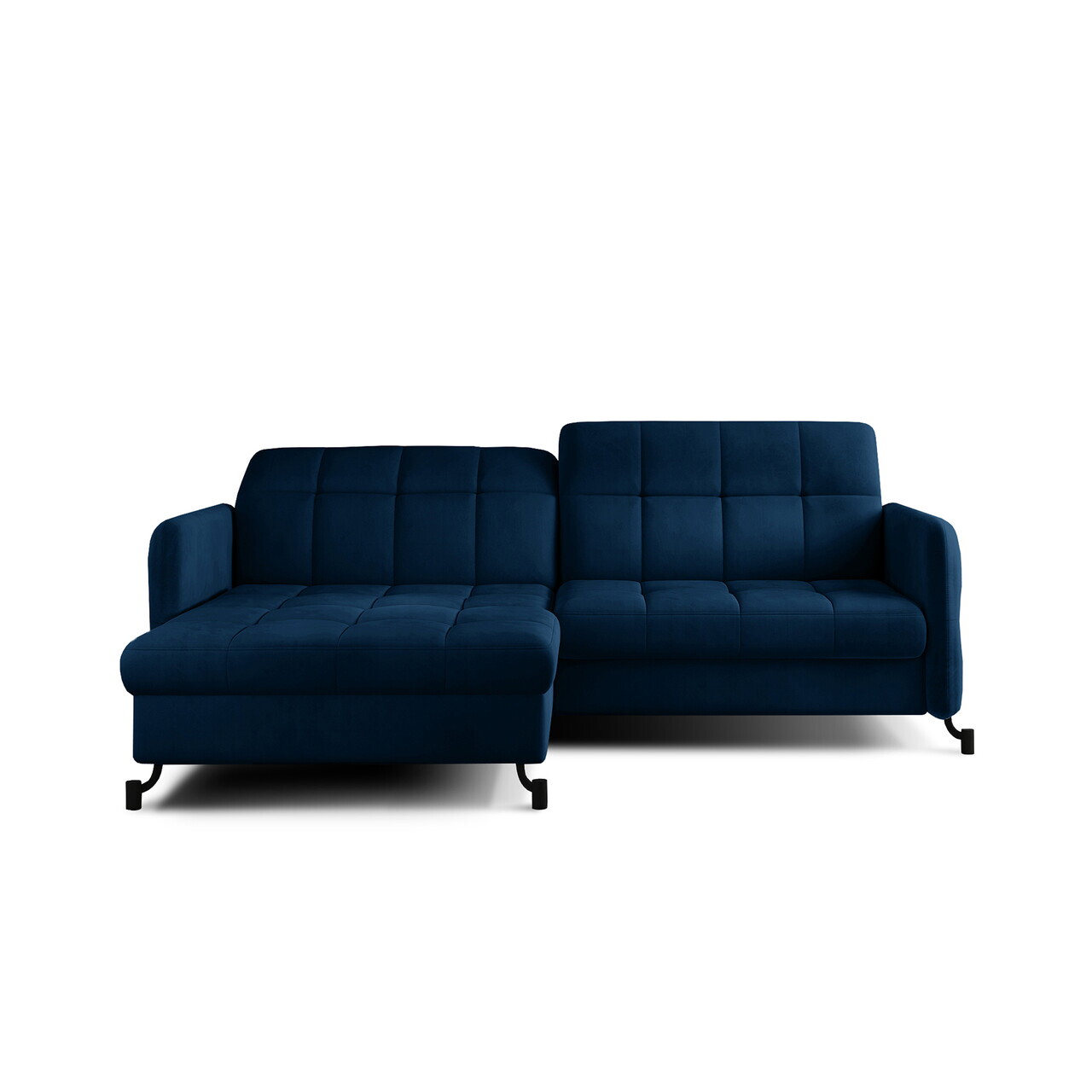 Set coltar extensibil stanga 3 locuri si taburet ELTAP, Lor_LP_04, Lorelle, 225x160x105 cm / 100x70x45 cm, lemn/poliester, albastru inchis - view 2