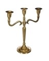 Sfesnic decorativ cu 3 brate, 22.5 x 27 cm, metal, auriu