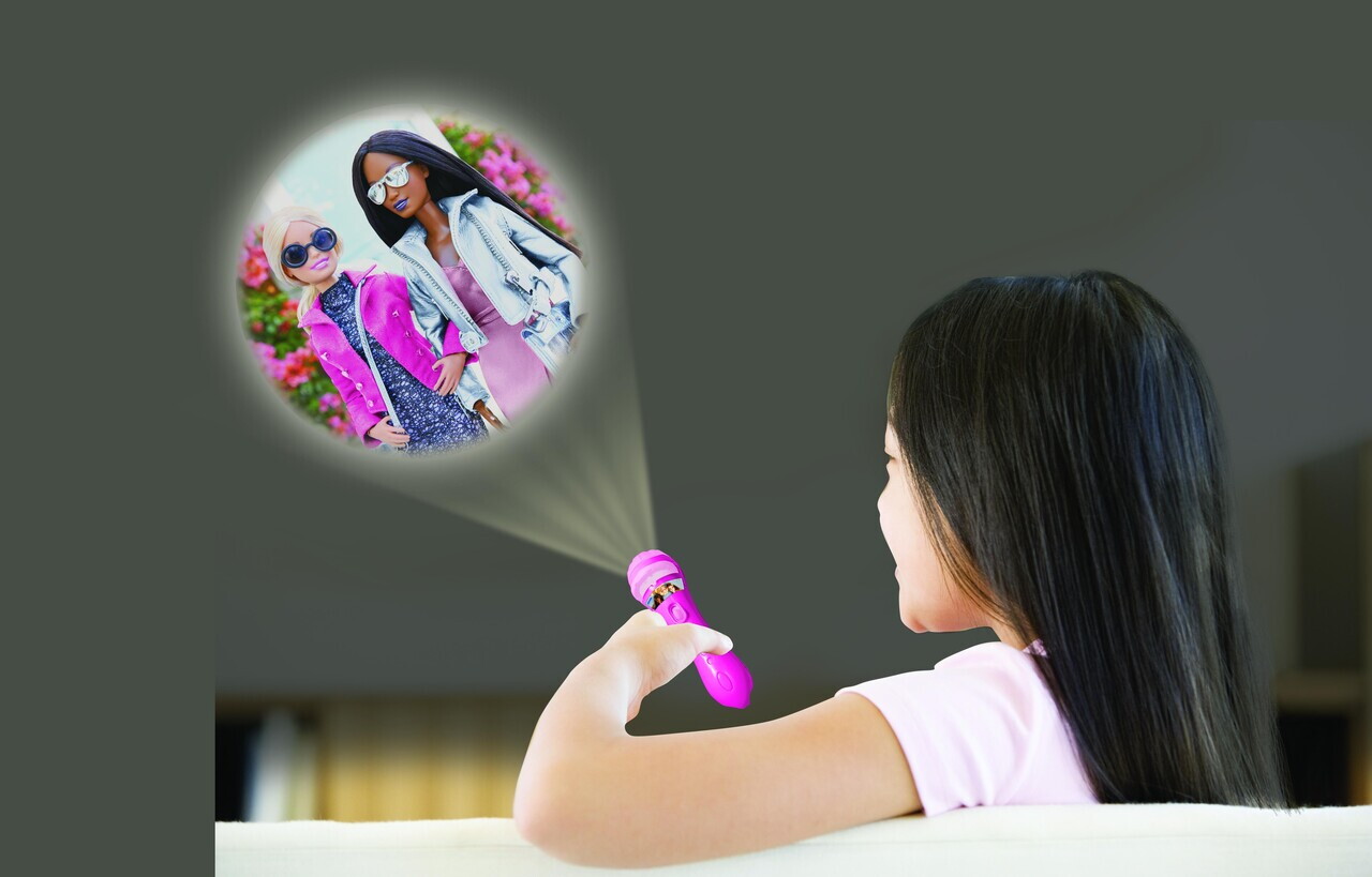 Lanterna cu proiector Barbie, LEXIBOOK, roz - imagine 3