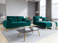 Canapea, Madara, Mazzini Sofas, 2 locuri, gold legs, 172x102x90 cm, catifea, turcoaz
