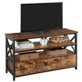 Comoda TV, Vasagle, 110 x 40 x 63 cm, PAL/otel, maro rustic